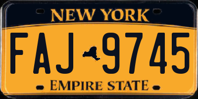 NY license plate FAJ9745