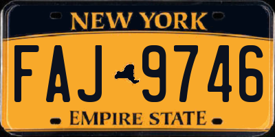 NY license plate FAJ9746