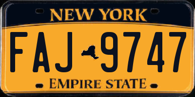 NY license plate FAJ9747