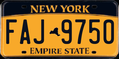 NY license plate FAJ9750