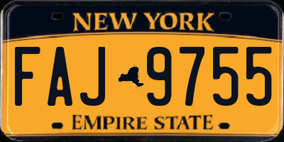 NY license plate FAJ9755