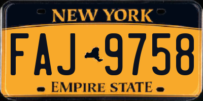 NY license plate FAJ9758