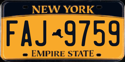 NY license plate FAJ9759