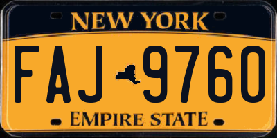 NY license plate FAJ9760