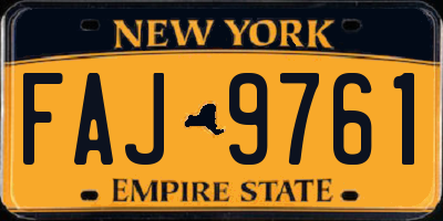 NY license plate FAJ9761