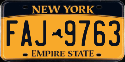 NY license plate FAJ9763