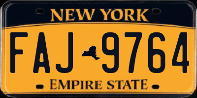 NY license plate FAJ9764