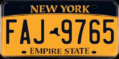 NY license plate FAJ9765