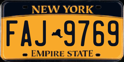 NY license plate FAJ9769