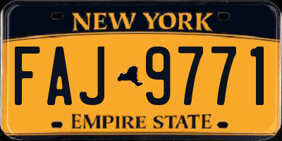 NY license plate FAJ9771