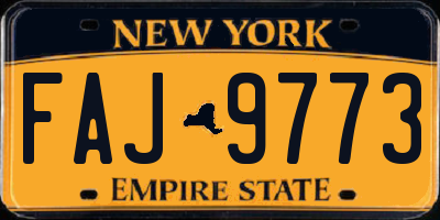 NY license plate FAJ9773