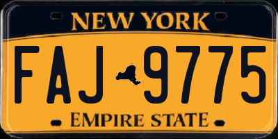 NY license plate FAJ9775