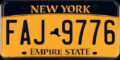 NY license plate FAJ9776