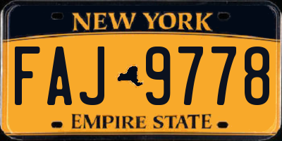 NY license plate FAJ9778