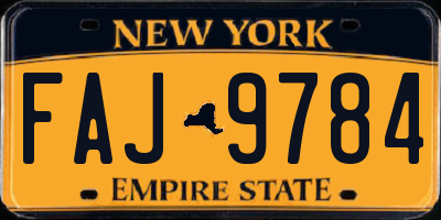 NY license plate FAJ9784