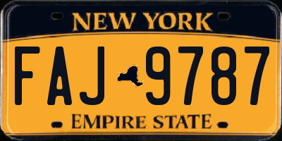 NY license plate FAJ9787