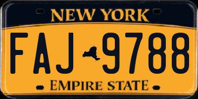 NY license plate FAJ9788