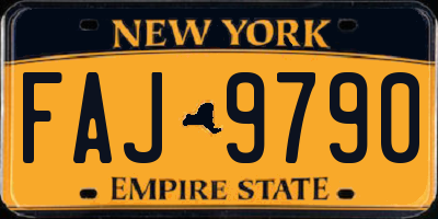 NY license plate FAJ9790