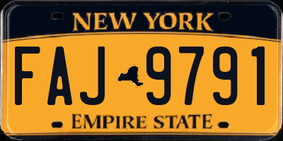 NY license plate FAJ9791