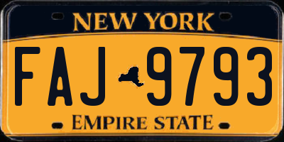 NY license plate FAJ9793