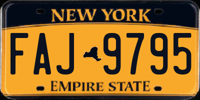 NY license plate FAJ9795