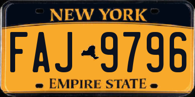 NY license plate FAJ9796