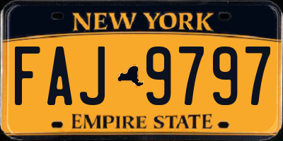 NY license plate FAJ9797