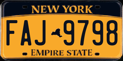 NY license plate FAJ9798