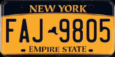 NY license plate FAJ9805