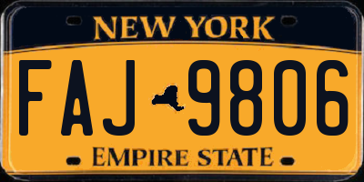 NY license plate FAJ9806