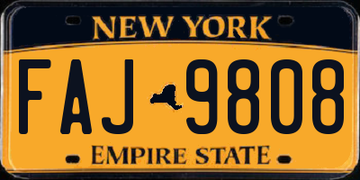 NY license plate FAJ9808