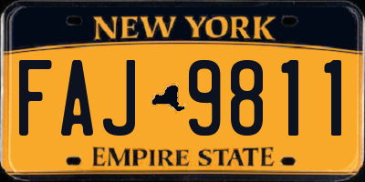 NY license plate FAJ9811