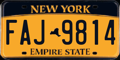 NY license plate FAJ9814