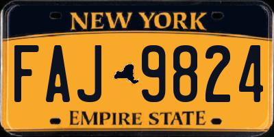 NY license plate FAJ9824