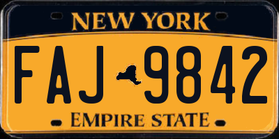 NY license plate FAJ9842