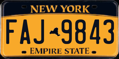 NY license plate FAJ9843