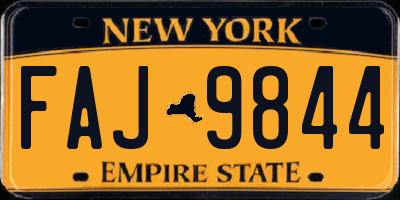 NY license plate FAJ9844