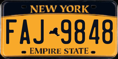 NY license plate FAJ9848