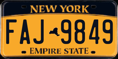 NY license plate FAJ9849