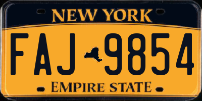 NY license plate FAJ9854