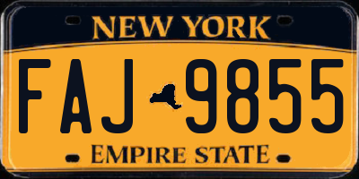 NY license plate FAJ9855