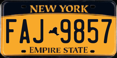 NY license plate FAJ9857