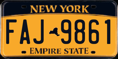 NY license plate FAJ9861