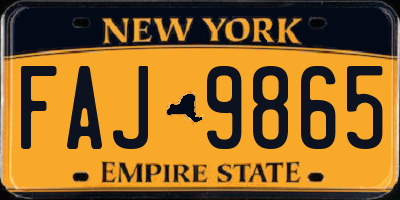 NY license plate FAJ9865