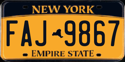 NY license plate FAJ9867