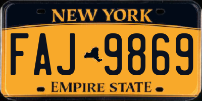 NY license plate FAJ9869