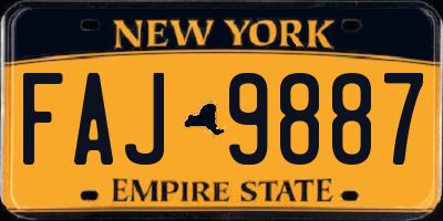 NY license plate FAJ9887