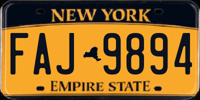 NY license plate FAJ9894