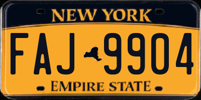 NY license plate FAJ9904