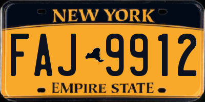 NY license plate FAJ9912